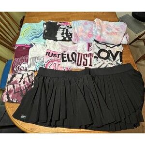 Lot Of 13 Justice Girls Plus 16/18 Bundle - 8 Tops - 3 Bottoms - 2 Skorts *READ*